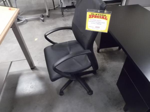 CLOSE OUT HIGH BACK LEATHER CHAIR