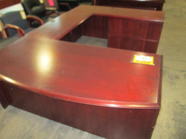 Used U-Shape Executive Wood Veneer Desk