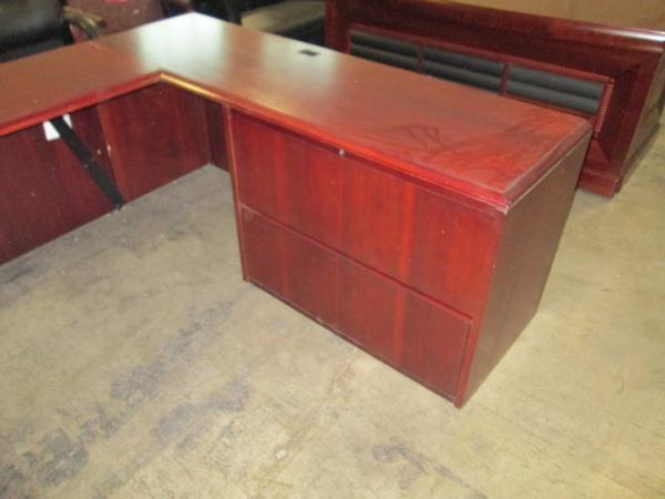 Used U-Shape Executive Wood Veneer Desk